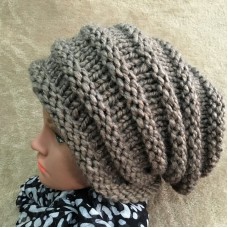 Stylish Slouchy Beanie Hand Knit Mujer Hat Overd Large Hat Bulky Yarn  eb-85164923